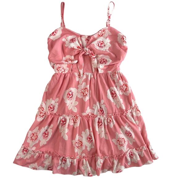 Women's Small Pink Floral Summer Dress Adjustable Straps - Picture 2 of 7